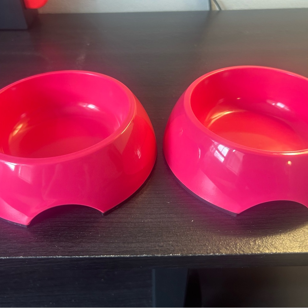Vibrant Pink Dog Bowls